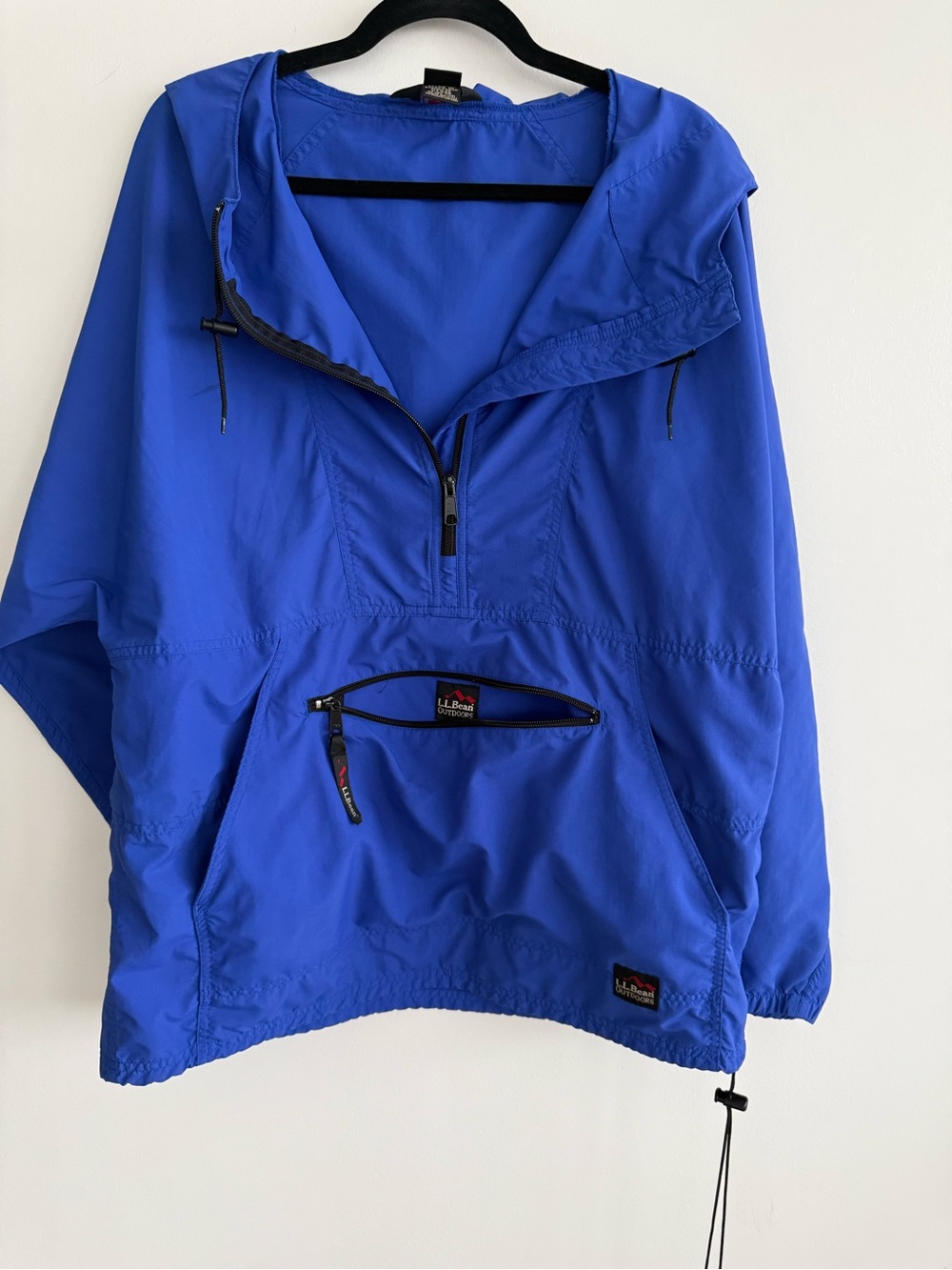 Gorpcore Vintage L.L. Bean Outdoors Royal Blue Hooded Pullover Windbreaker